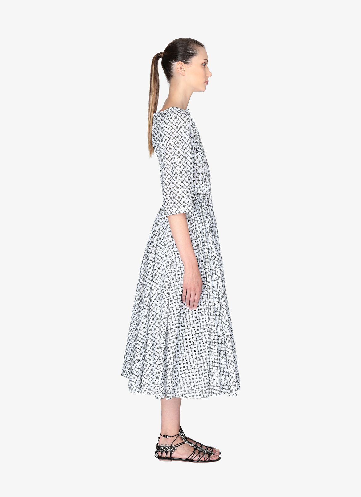 Long Dress ALAÏA WHITE/GREEN LONG DRESS